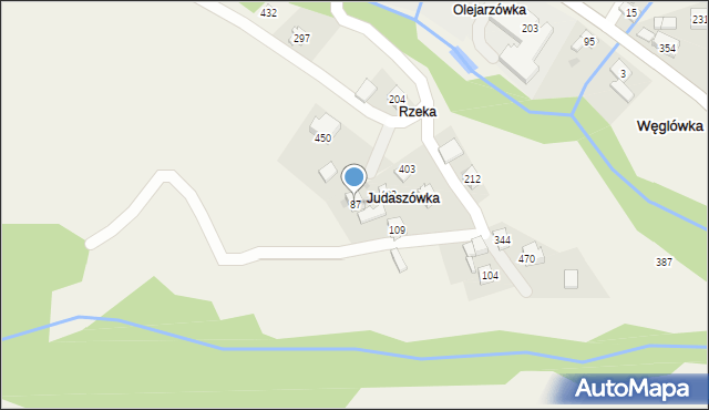 Węglówka, Węglówka, 87, mapa Węglówka