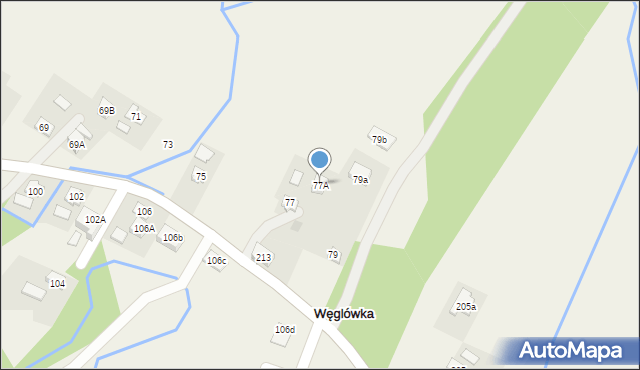Węglówka, Węglówka, 77A, mapa Węglówka