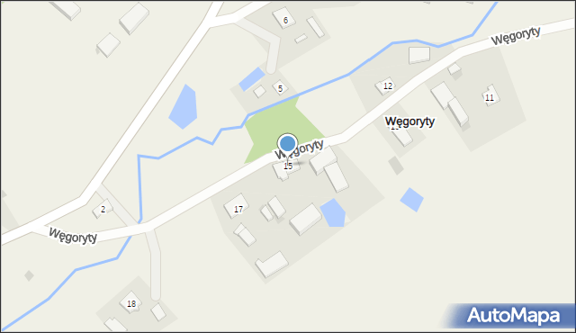 Węgoryty, Węgoryty, 15, mapa Węgoryty