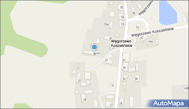 Węgorzewo Koszalińskie, Węgorzewo Koszalińskie, 35, mapa Węgorzewo Koszalińskie