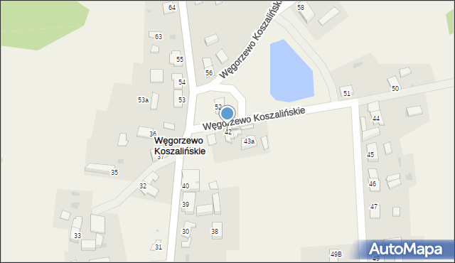 Węgorzewo Koszalińskie, Węgorzewo Koszalińskie, 42, mapa Węgorzewo Koszalińskie