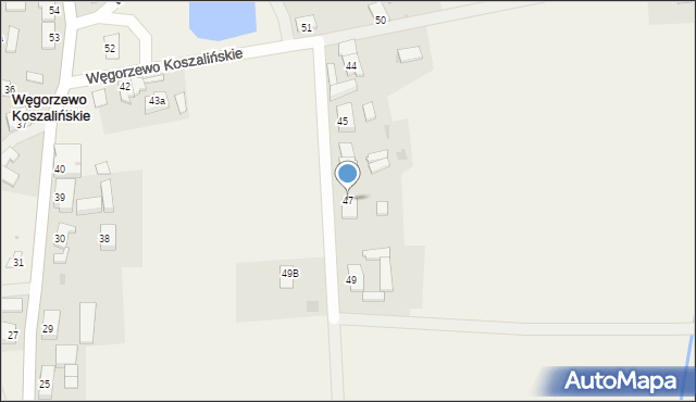 Węgorzewo Koszalińskie, Węgorzewo Koszalińskie, 47, mapa Węgorzewo Koszalińskie