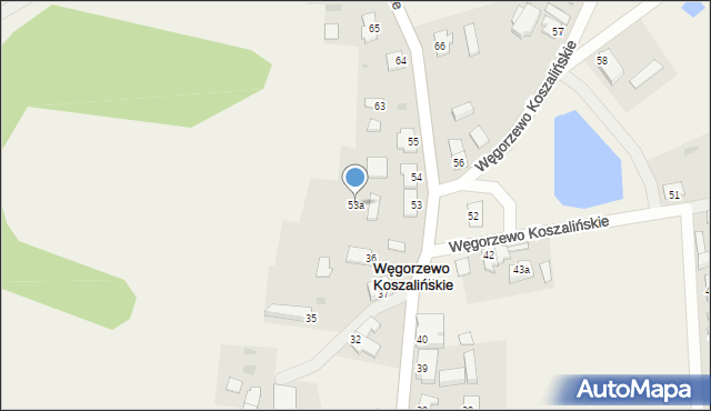 Węgorzewo Koszalińskie, Węgorzewo Koszalińskie, 53a, mapa Węgorzewo Koszalińskie