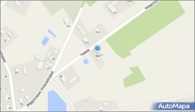 Węgorzewo Koszalińskie, Węgorzewo Koszalińskie, 58a, mapa Węgorzewo Koszalińskie