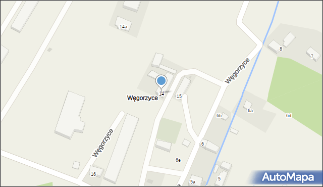 Węgorzyce, Węgorzyce, 14, mapa Węgorzyce