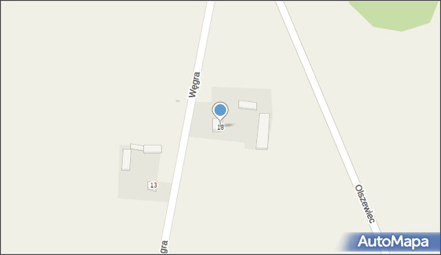 Węgra, Węgra, 18, mapa Węgra