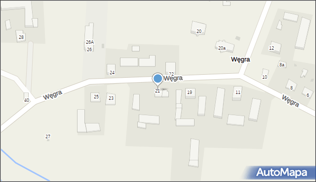 Węgra, Węgra, 21, mapa Węgra