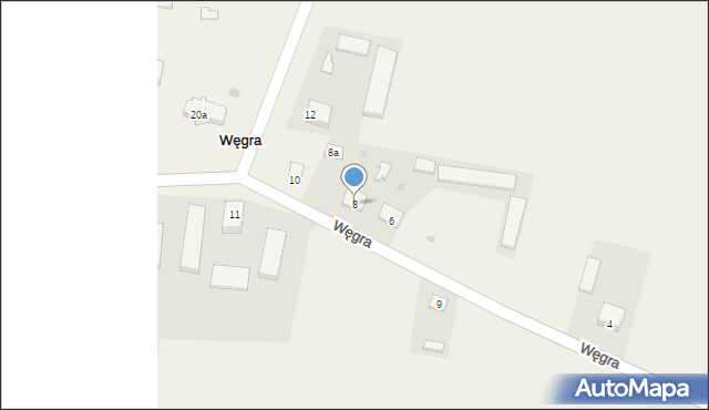 Węgra, Węgra, 8, mapa Węgra