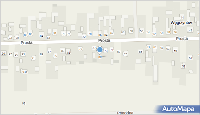 Węgrzynów, Węgrzynów, 89, mapa Węgrzynów