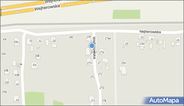 Wejherowo, Wejherowska, 27N, mapa Wejherowo