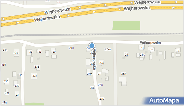 Wejherowo, Wejherowska, 27O, mapa Wejherowo