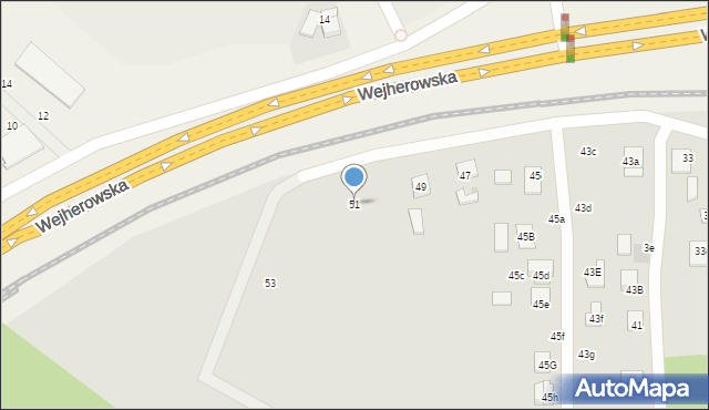 Wejherowo, Wejherowska, 51, mapa Wejherowo