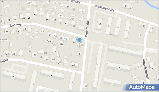 Wejherowo, Weteranów, 7, mapa Wejherowo