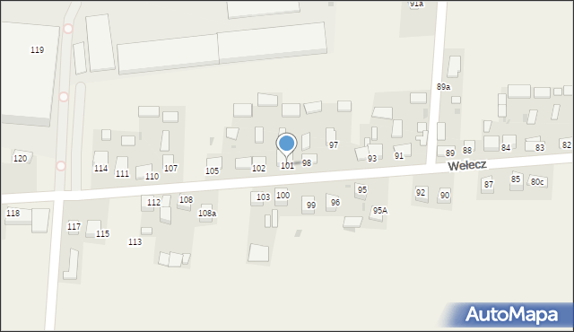 Wełecz, Wełecz, 101, mapa Wełecz