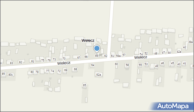 Wełecz, Wełecz, 63, mapa Wełecz