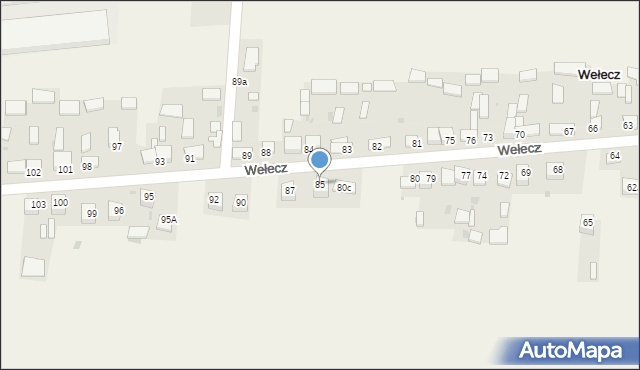 Wełecz, Wełecz, 85, mapa Wełecz