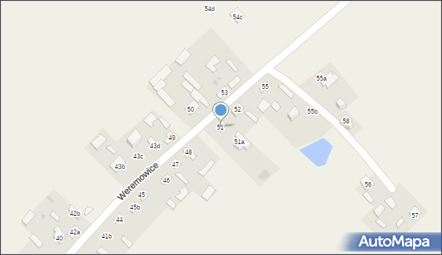 Weremowice, Weremowice, 51, mapa Weremowice