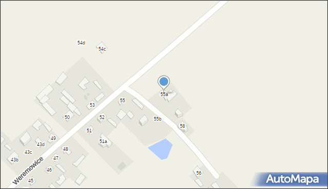 Weremowice, Weremowice, 55a, mapa Weremowice
