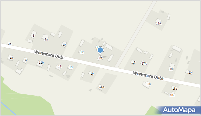 Wereszcze Duże, Wereszcze Duże, 15, mapa Wereszcze Duże