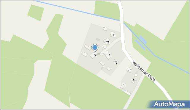 Wereszcze Duże, Wereszcze Duże, 74, mapa Wereszcze Duże