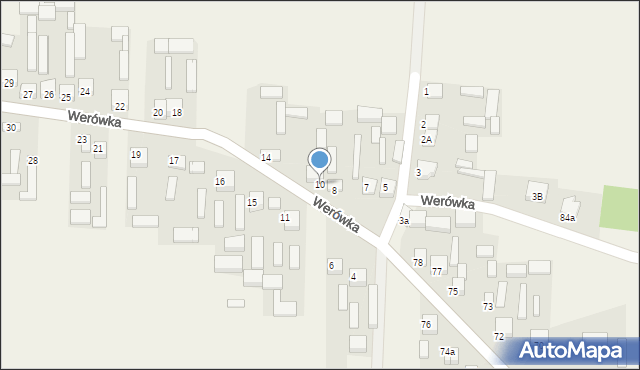 Werówka, Werówka, 10, mapa Werówka