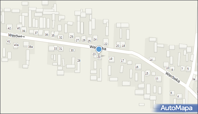 Werówka, Werówka, 21, mapa Werówka