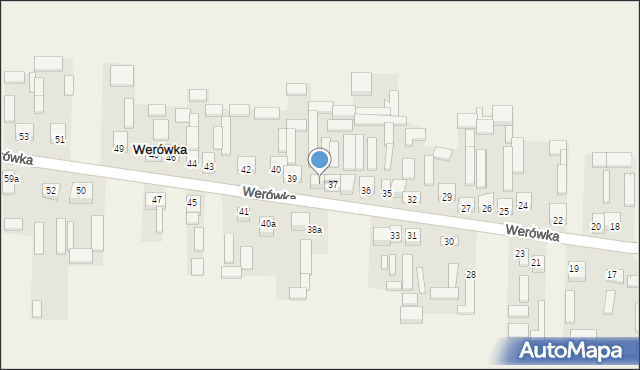 Werówka, Werówka, 38, mapa Werówka
