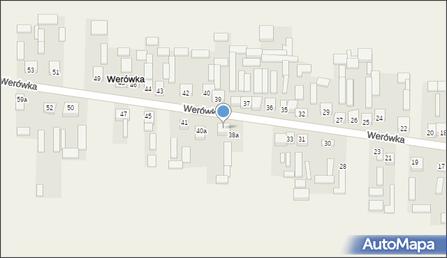 Werówka, Werówka, 39a, mapa Werówka