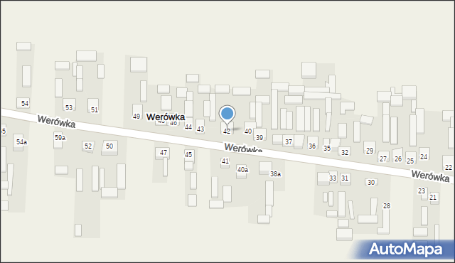 Werówka, Werówka, 42, mapa Werówka