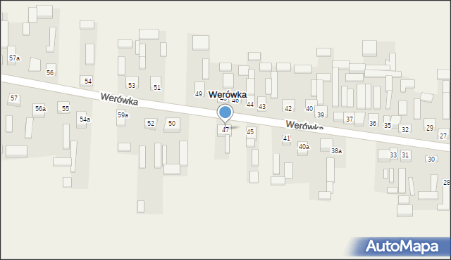 Werówka, Werówka, 47, mapa Werówka