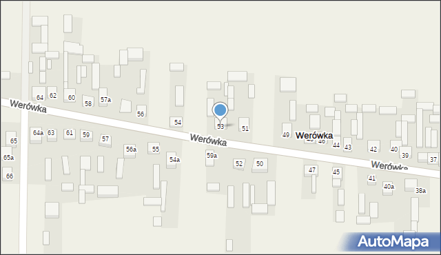 Werówka, Werówka, 53, mapa Werówka