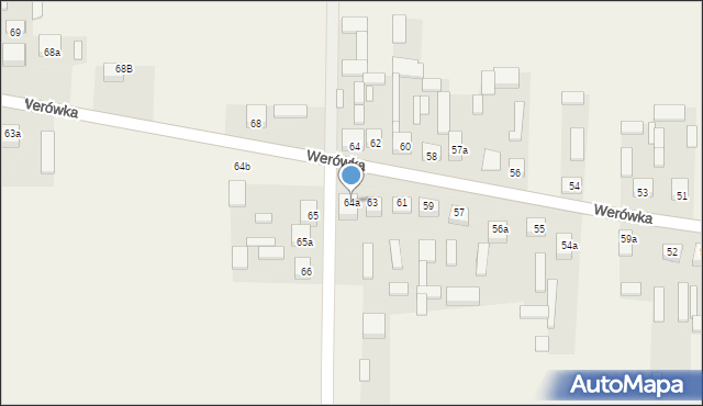 Werówka, Werówka, 64a, mapa Werówka