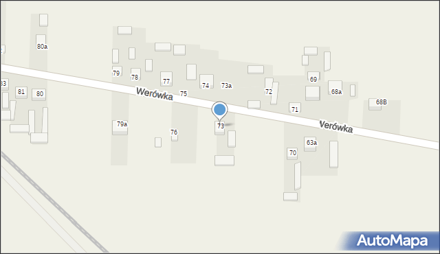 Werówka, Werówka, 73, mapa Werówka