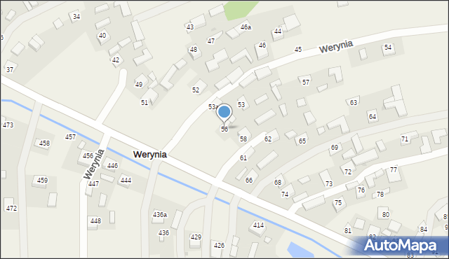 Werynia, Werynia, 56, mapa Werynia