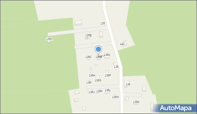 Węsiory, Węsiory, 136B, mapa Węsiory