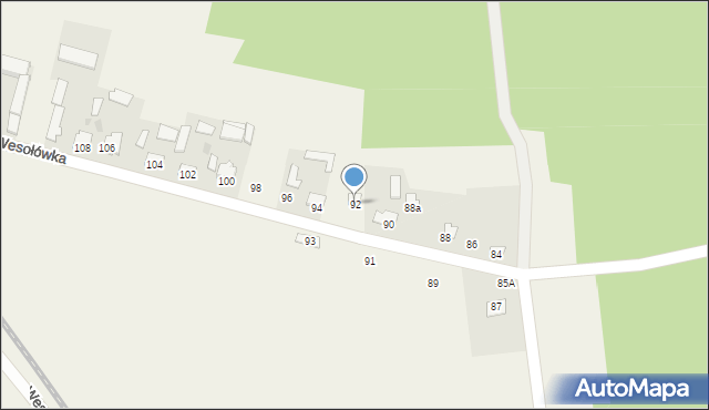 Wesołówka, Wesołówka, 92, mapa Wesołówka