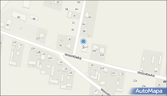 Wesołówka, Wesołówka, 20, mapa Wesołówka