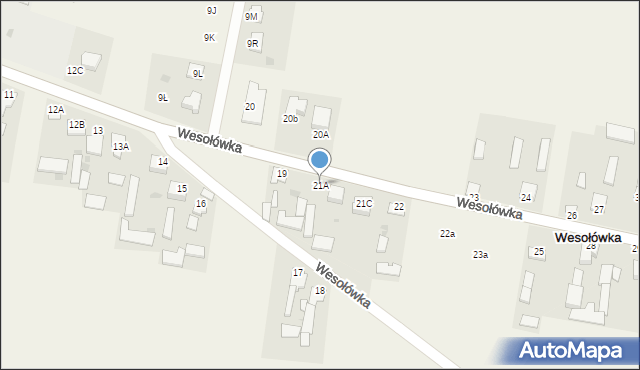 Wesołówka, Wesołówka, 21A, mapa Wesołówka