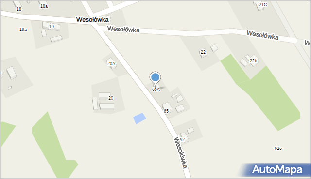 Wesołówka, Wesołówka, 65A, mapa Wesołówka