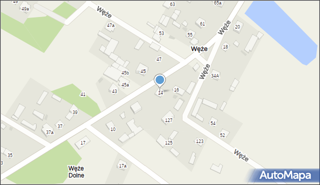 Węże, Węże, 14, mapa Węże