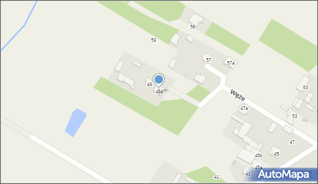 Węże, Węże, 49a, mapa Węże