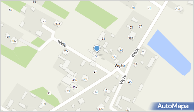 Węże, Węże, 53, mapa Węże