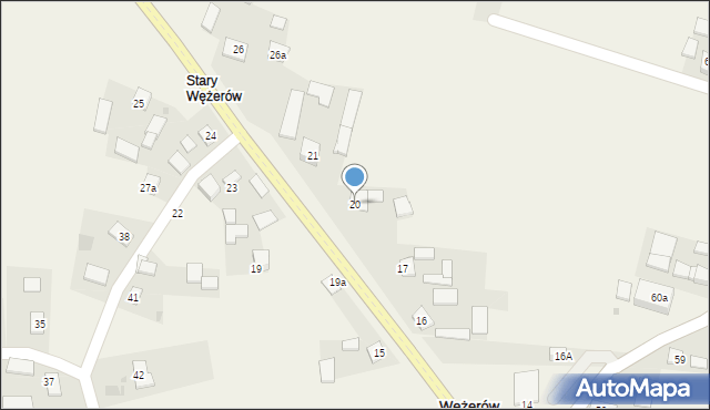 Wężerów, Wężerów, 20, mapa Wężerów