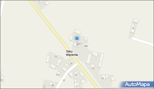 Wężerów, Wężerów, 26, mapa Wężerów