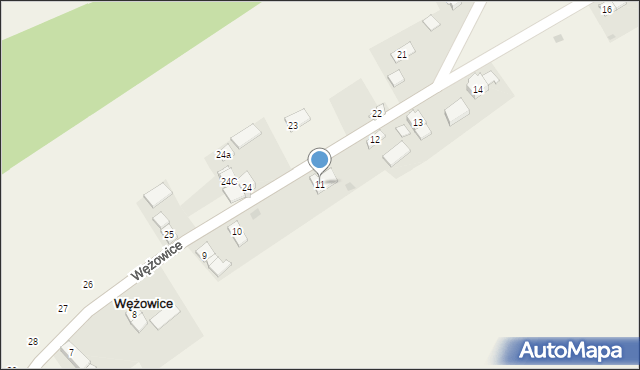 Wężowice, Wężowice, 11, mapa Wężowice