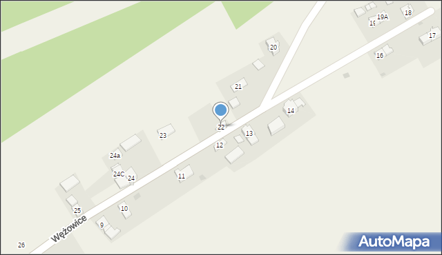 Wężowice, Wężowice, 22, mapa Wężowice