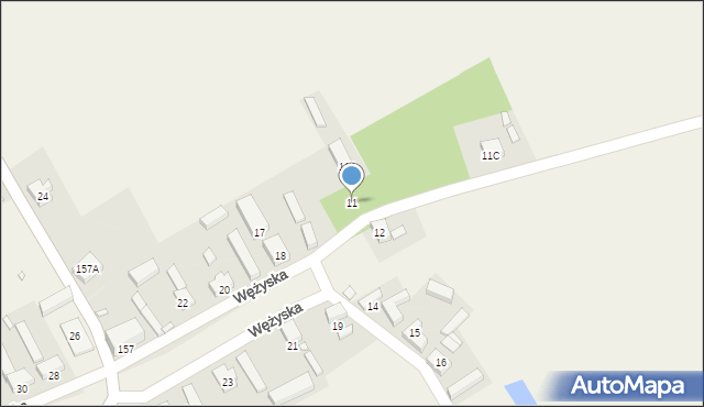 Wężyska, Wężyska, 11, mapa Wężyska