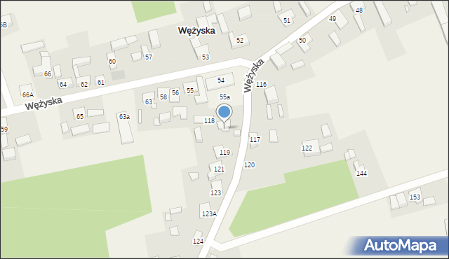 Wężyska, Wężyska, 118A, mapa Wężyska