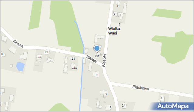 Wielka Wieś, Wesoła, 19a, mapa Wielka Wieś