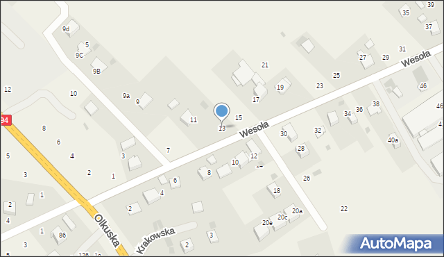 Wielka Wieś, Wesoła, 13, mapa Wielka Wieś